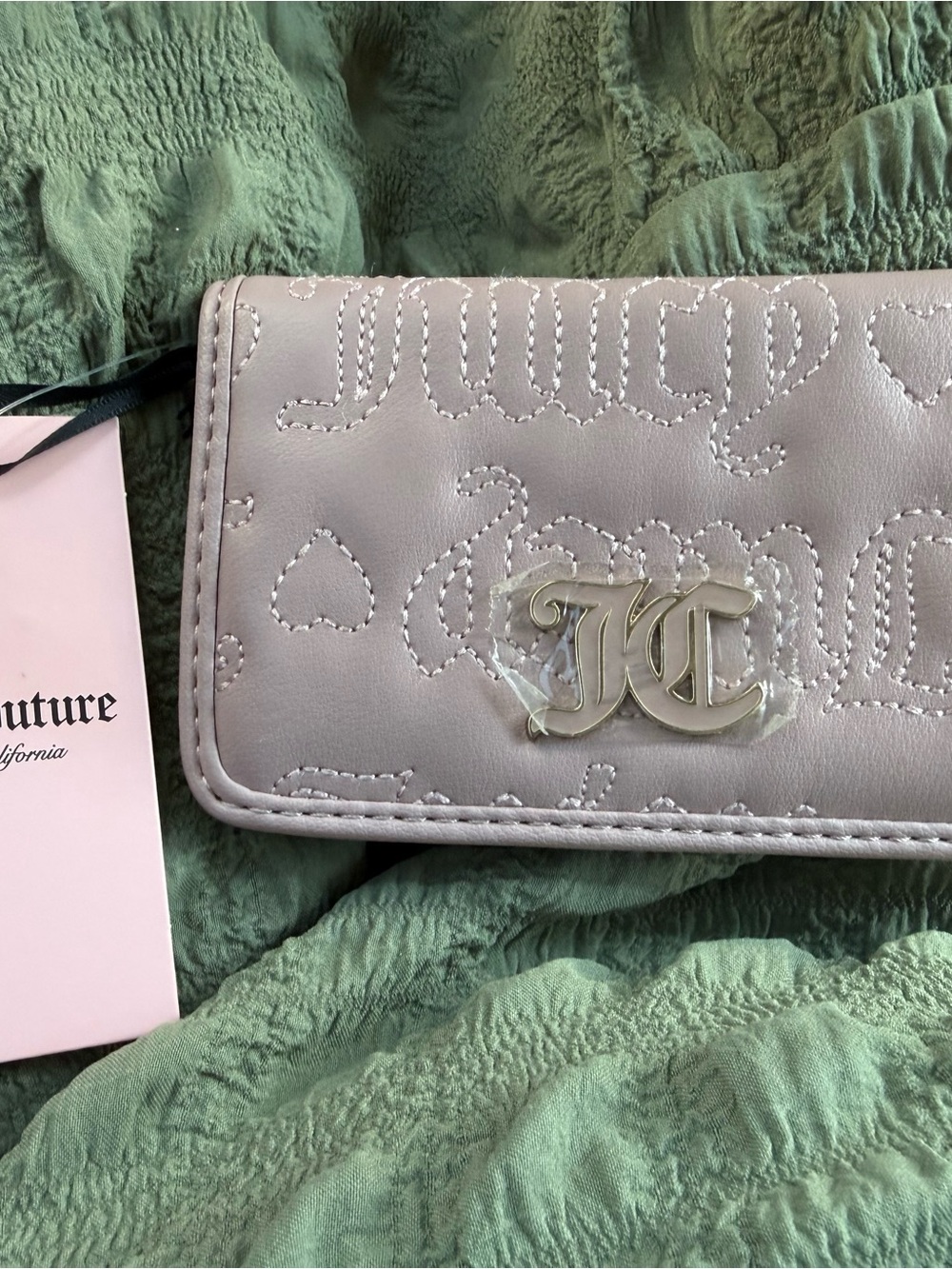 Juicy Couture Lavender Quilted Wallet with Silver JC Emblem